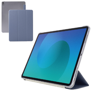エレコム 13インチiPad Air(M3/M2) フラップケース 薄型軽量 背面クリア 2アングル ブルーグレー TB-A25XWVBG-イメージ2