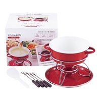 パール金属 ベルマーニ ホーロー ミニフォンデュ鍋セット レッド FC539NW-H-3130