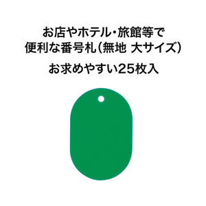 オープン工業 スチロール番号札 小判大 無地 緑 25枚 FC87733-BF-40-GN-イメージ2