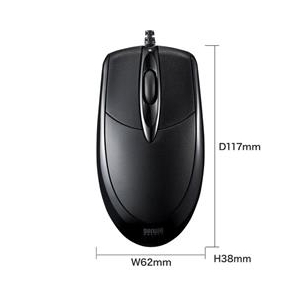 サンワサプライ 有線光学式マウス ブラック MA-130HUBK-イメージ2