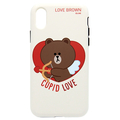 LINE FRIENDS iPhone XR用ケース DUAL GUARD CUPID LOVE ブラウンキューピッド KCL-DCL013