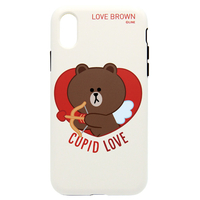 LINE FRIENDS iPhone XR用ケース DUAL GUARD CUPID LOVE ブラウンキューピッド KCL-DCL013