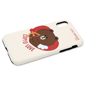 LINE FRIENDS iPhone XR用ケース DUAL GUARD CUPID LOVE ブラウンキューピッド KCL-DCL013-イメージ2