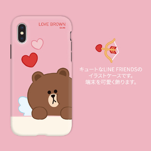 LINE FRIENDS iPhone XR用ケース DUAL GUARD CUPID LOVE ブラウンキューピッド KCL-DCL013-イメージ5