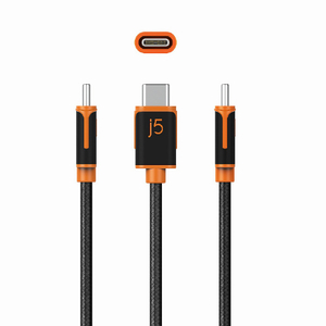 j5 create USB-C to USB-C PD60W対応 充電&データ通信ケーブル(1．8m) JUCX24 ブラック JUCX24-イメージ3