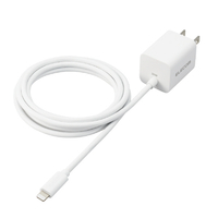 エレコム USB Power Delivery 20W AC充電器(Lightningケーブル一体型) ホワイト MPA-ACLP05WH