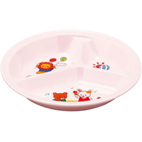 アヅミ産業 メラミン子供食器 みんなともだち。 3ッ切ランチ皿 YMA-1 ピンク FC953LB-1026650