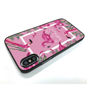 Dparks iPhone XS/X用ケース ブラックケース FLAMINGO SQUARE ピンク DS10400I8-イメージ4
