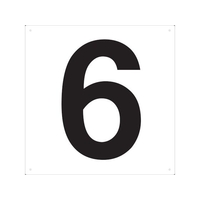 トラスコ中山 表示板 数字 420×420 数字「6」 穴4ヵ所420420数字｢6｣ 白4 FC730GP-4843061