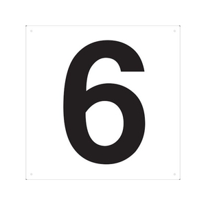 トラスコ中山 表示板 数字 420×420 数字「6」 穴4ヵ所420420数字｢6｣ 白4 FC730GP-4843061-イメージ1