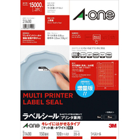 エーワン ラベルシール(プリンタ兼用) A4判 150面 100シート(15000片) 31400