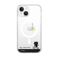 abbi FRIENDS iPhone 15 Plus用ネコマンジュウMagSafe対応クリアケース サイクリング ABF25400I15PL