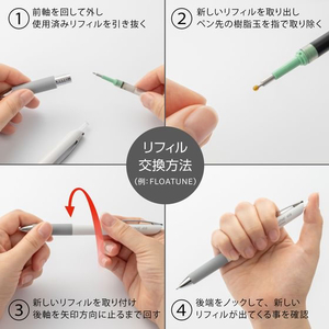 ぺんてる ボールペン替芯 FLOATUNE フローチューン 0.5mm 赤 10本 FC322SU-XZRN5-B-イメージ5