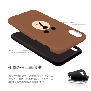 LINE FRIENDS iPhone XR用ケース DUAL GUARD フェイス コニー KCL-DFA006-イメージ6