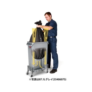 システマ ラバーメイド/スリムジムコンテナ 通気孔・リサイクルマーク付 87.1L ブルー FC973HF-8194495-イメージ3