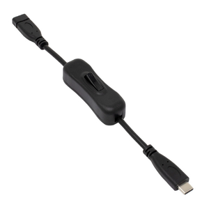 アイネックス PD100W対応 USB3．2Gen1 Type-C 電源スイッチケーブル(20cm) ブラック U31CC-MF02P10S-イメージ2