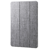エレコム 13インチiPad Air(M3/M2)用フラップケース 薄型軽量 ファブリック 背面クリア グレー TB-A25XWVCGY