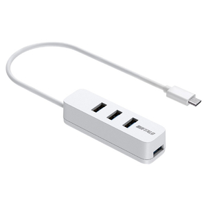 BUFFALO USB-C 3．2Gen1バスパワー上挿しハブ 磁石付 ホワイト BSH4U320C1WH-イメージ1