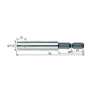 ベッセル（ＴＮ） マグネット付ビットホルダー Ｎｏ．ＨＡＭ（対辺６．３５×７５） VESSEL ドライバービットマグネット入り HAM6375-イメージ2