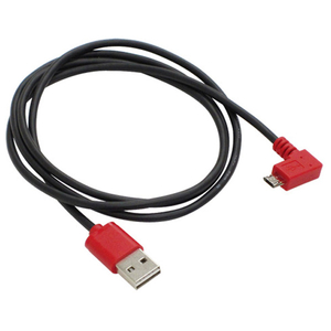 アイネックス 2．4A対応 USB充電ケーブル A - Micro-B L型 両端リバーシブル(1m) ブラック USB-146R-イメージ1