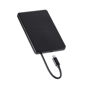 エレコム ケーブル一体型 半固体モバイルバッテリー(5000mAh/20W) ブラック DE-C83-5000BK-イメージ1