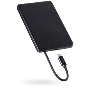 エレコム ケーブル一体型 半固体モバイルバッテリー(5000mAh/20W) ブラック DE-C83-5000BK-イメージ2