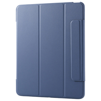 エレコム 13インチiPad Air(M3/M2)用フラップケース 薄型軽量 カラーエッジ 背面クリア ブルーグレー TB-A25XWVFCBG