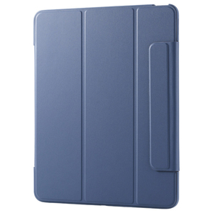 エレコム 13インチiPad Air(M3/M2)用フラップケース 薄型軽量 カラーエッジ 背面クリア ブルーグレー TB-A25XWVFCBG-イメージ1