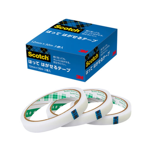 スリーエム スコッチ はってはがせるテープ 12mm×30m 3巻 FCK185C-811-3-12-3P-イメージ1