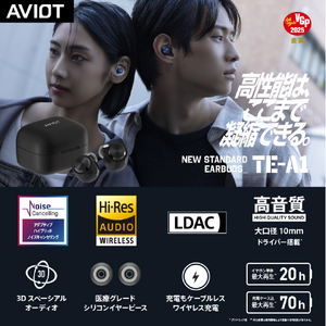 AVIOT トゥルーワイヤレスイヤホン ブラック TE-A1-BK-イメージ7