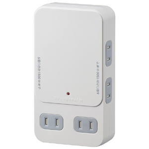 オーム電機 増設用壁タップ(6個口) HS-AK6B-W オーム電機 増設用壁タップ(6個口) HS-AK6B-W