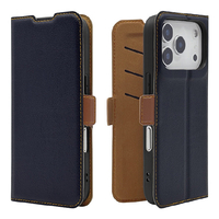 ラスタバナナ iPhone17 Pro用薄型手帳ケース サイドマグネット ネイビー＊ブラウン 8980IP5BBSMNVB