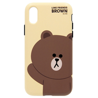 LINE FRIENDS iPhone XR用ケース DUAL GUARD ベーシック ブラウン KCL-DBA005
