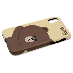 LINE FRIENDS iPhone XR用ケース DUAL GUARD ベーシック ブラウン KCL-DBA005-イメージ2