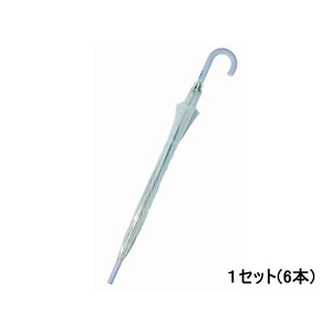 ハピラ ビニール傘 透明 60cm 6本(ジャンプ) F920468H22CL-イメージ1