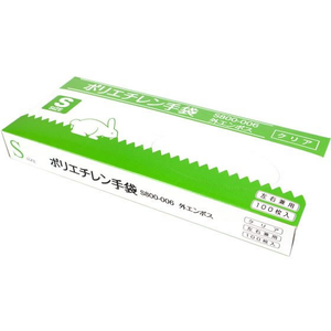 つばさ ポリエチレン手袋 外エンボス Sサイズ クリア 100枚 FC667RE-0610-0025-20-イメージ1