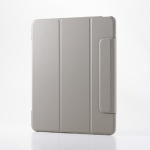 エレコム 13インチiPad Air(M3/M2)用フラップケース 薄型軽量 カラーエッジ 背面クリア グレージュ TB-A25XWVFCGB-イメージ1