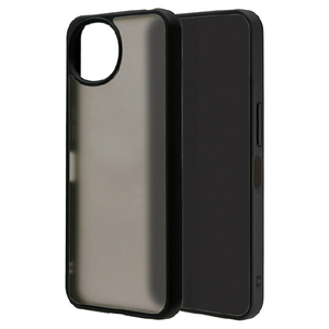 ラスタバナナ AQUOS wish6用 ハイブリッドケース TPU×PC ブラック＊フロストブラック 9517AW6HPFBK-イメージ1