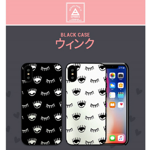 Dparks iPhone XS/X用ブラックケース ウィンク ホワイト DS10405I8-イメージ5