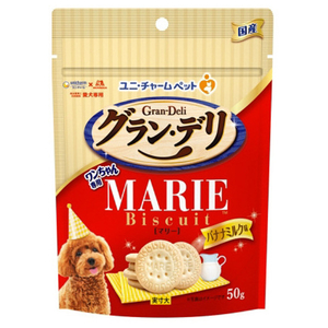 ユニチャームペットケア グラン・デリ ワンちゃん専用マリービスケット バナナミルク味 50g ﾏﾘ-ﾋﾞｽｹﾂﾄﾊﾞﾅﾅﾐﾙｸ50G-イメージ1
