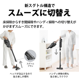 SHARP 紙パック式コードレススティッククリーナー RACTIVE Air ブラック系 ECKR3B-イメージ11