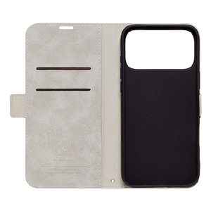 NATURAL　design iPhone17 Pro Max用 手帳型ケース STYLE NATURAL グレー IP25-69P-VS01-イメージ3