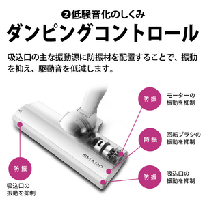 シャープ サイクロン式コードレススティッククリーナー RACTIVE Air POWER ホワイト EC-SR10-W-イメージ8