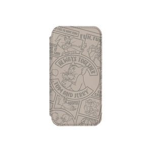 PGA iPhone 16用ガラスフリップケース トムとジェリー PG-W24AGF01TAJ-イメージ1