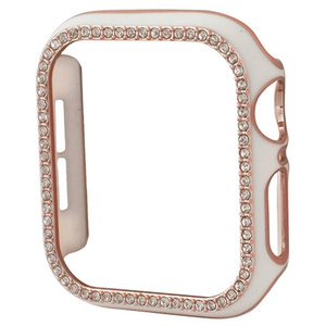 GAACAL Apple Watch Series 1-3 [42mm]用スワロフスキーフレーム ホワイト×ローズゴールド W00065WR3-イメージ1