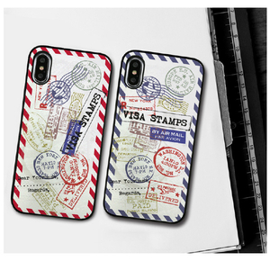 Dparks iPhone XS/X用ブラックケース スタンプ レッド DS10406I8-イメージ11