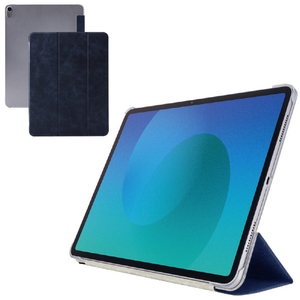 エレコム 13インチiPad Air(M3/M2) フラップケース 薄型軽量 背面クリア 2アングル ネイビー TB-A25XWVNV-イメージ2