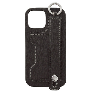 GAACAL iPhone 14 Pro用落下防止ベルト&カードポケット付きPUレザーケース ブラック P00282BKQP-イメージ1
