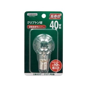 ヤザワ PS40形・E17口金 クリプトン球 クリア 36W省エネ長寿命タイプ 1個入り P351736CL-イメージ1