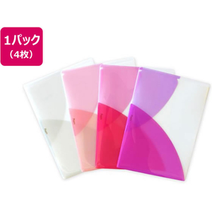 プラス PASTY クリアーホルダー A4タテ 4色パック ジェラート FCU8407-98744/FL-700P-イメージ1